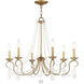 Pennington 6 Light 28 inch Antique Gold Leaf Chandelier Ceiling Light