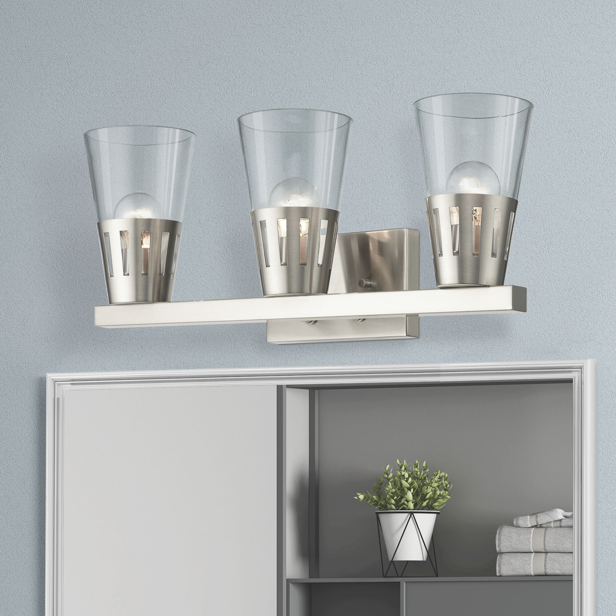 Bennington 3 Light 23.5 inch Brushed Nickel Vanity Sconce Wall Light