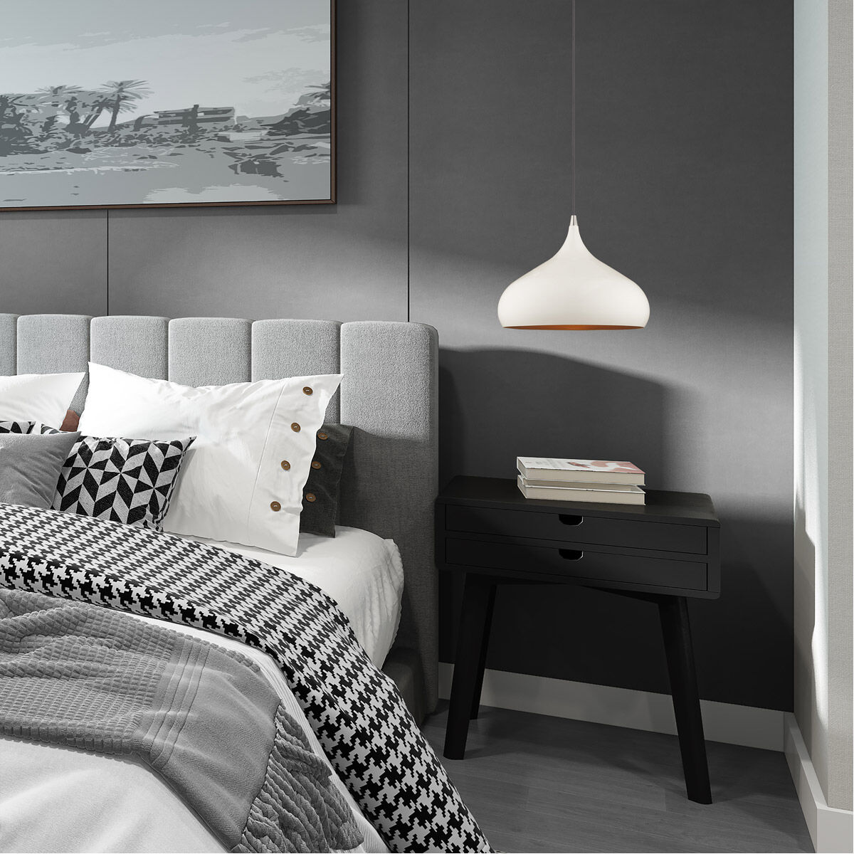 Allison 1 Light 13.75 inch Shiny White Mini Pendant Ceiling Light