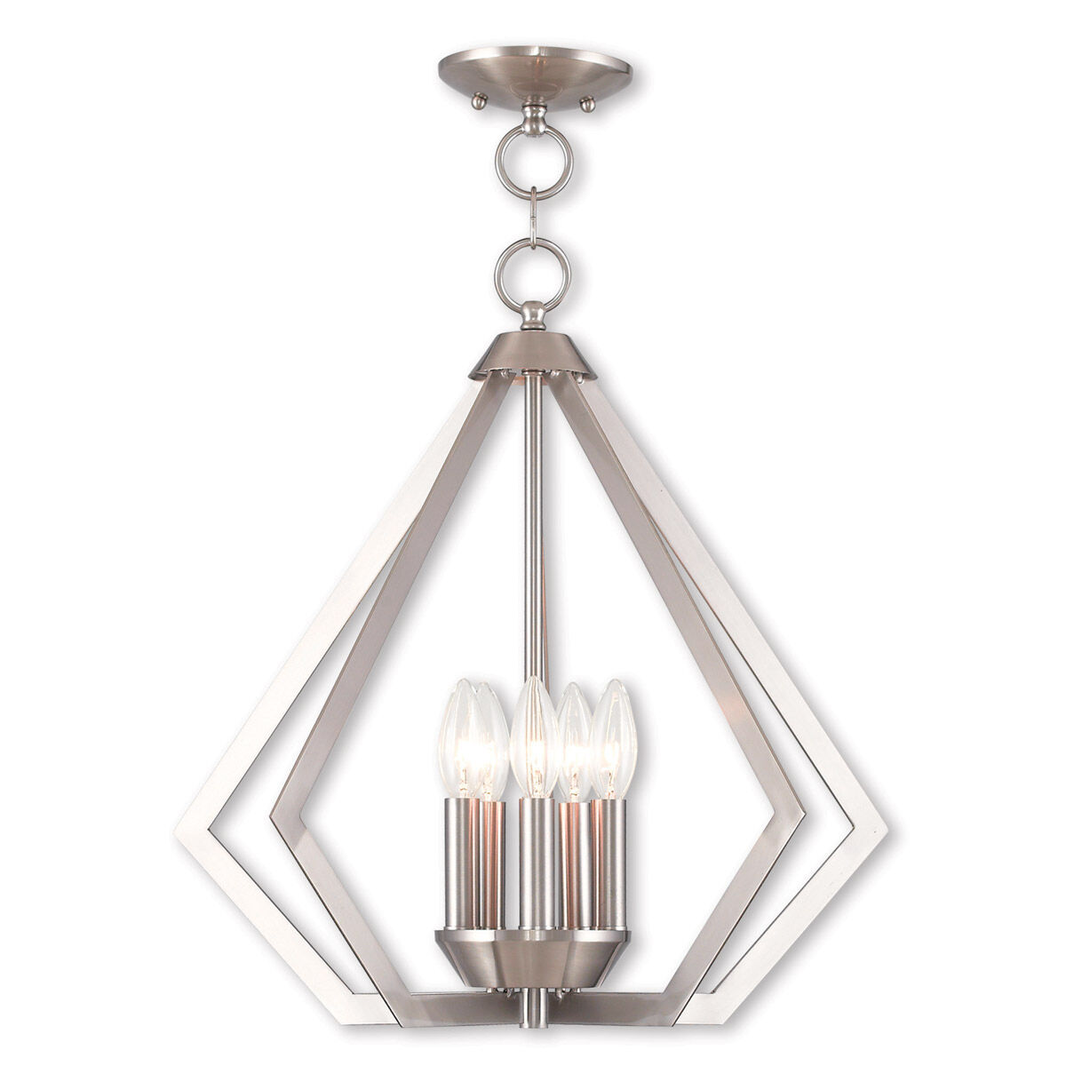 Prism 5 Light 20 inch Brushed Nickel Chandelier Ceiling Light