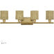 Weavington 4 Light 35.5 inch Antique Gold Leaf Vanity Wall Sconce Wall Light