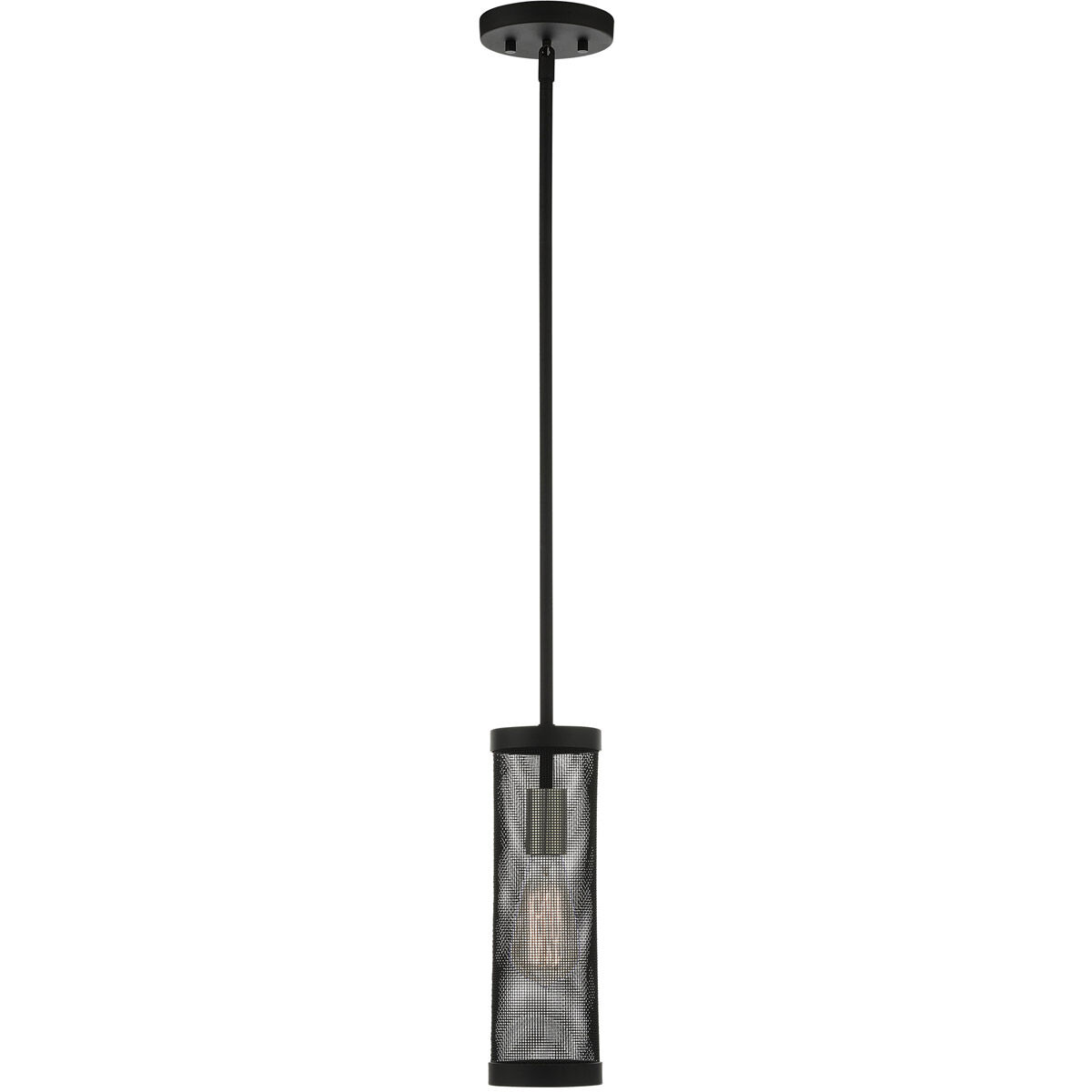 Industro 1 Light 5 inch Black with Brushed Nickel Accents Pendant Ceiling Light