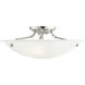 Oasis 3 Light 20 inch Brushed Nickel Semi-Flush Mount Ceiling Light