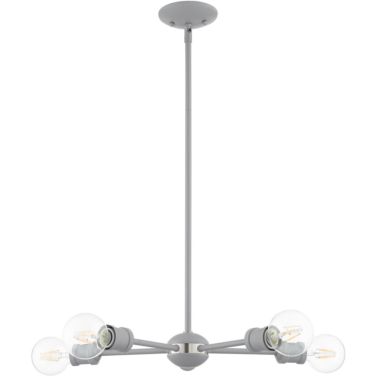 Lansdale 5 Light 19 inch Nordic Gray with Brushed Nickel Accents Chandelier Ceiling Light
