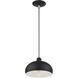 Domma 1 Light 10 inch Black with Brushed Nickel Accents Pendant Ceiling Light