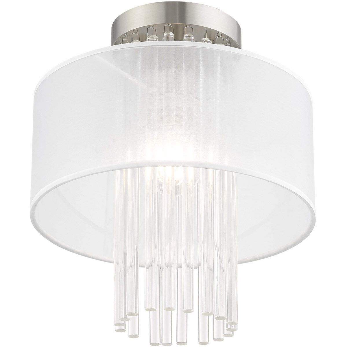 Alexis 1 Light 11 inch Brushed Nickel Semi-Flush Mount Ceiling Light