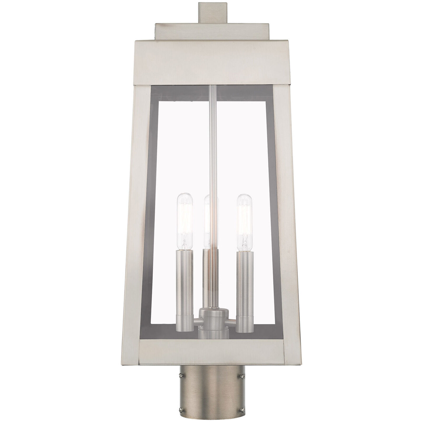 Oslo 3 Light 20 inch Brushed Nickel Outdoor Post Top Lantern