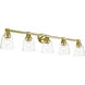Catania 5 Light 42 inch Polished Brass Vanity Wall Sconce Wall Light, Large