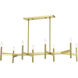 Copenhagen 8 Light 40 inch Satin Brass Linear Chandelier Ceiling Light