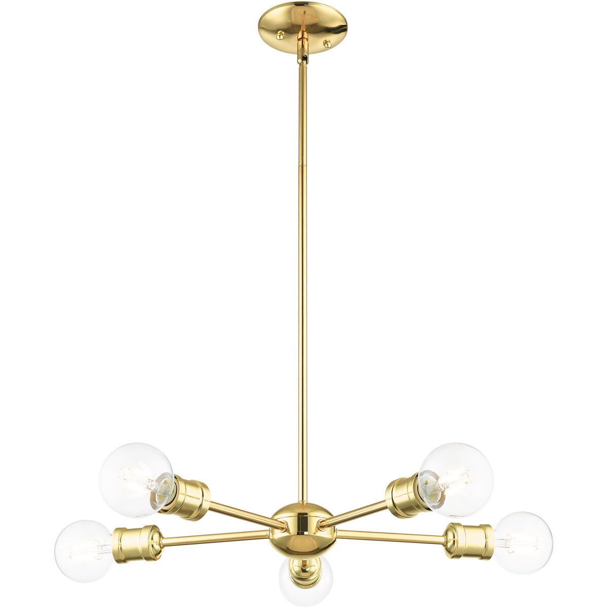 Lansdale 5 Light 19 inch Polished Brass Chandelier Ceiling Light