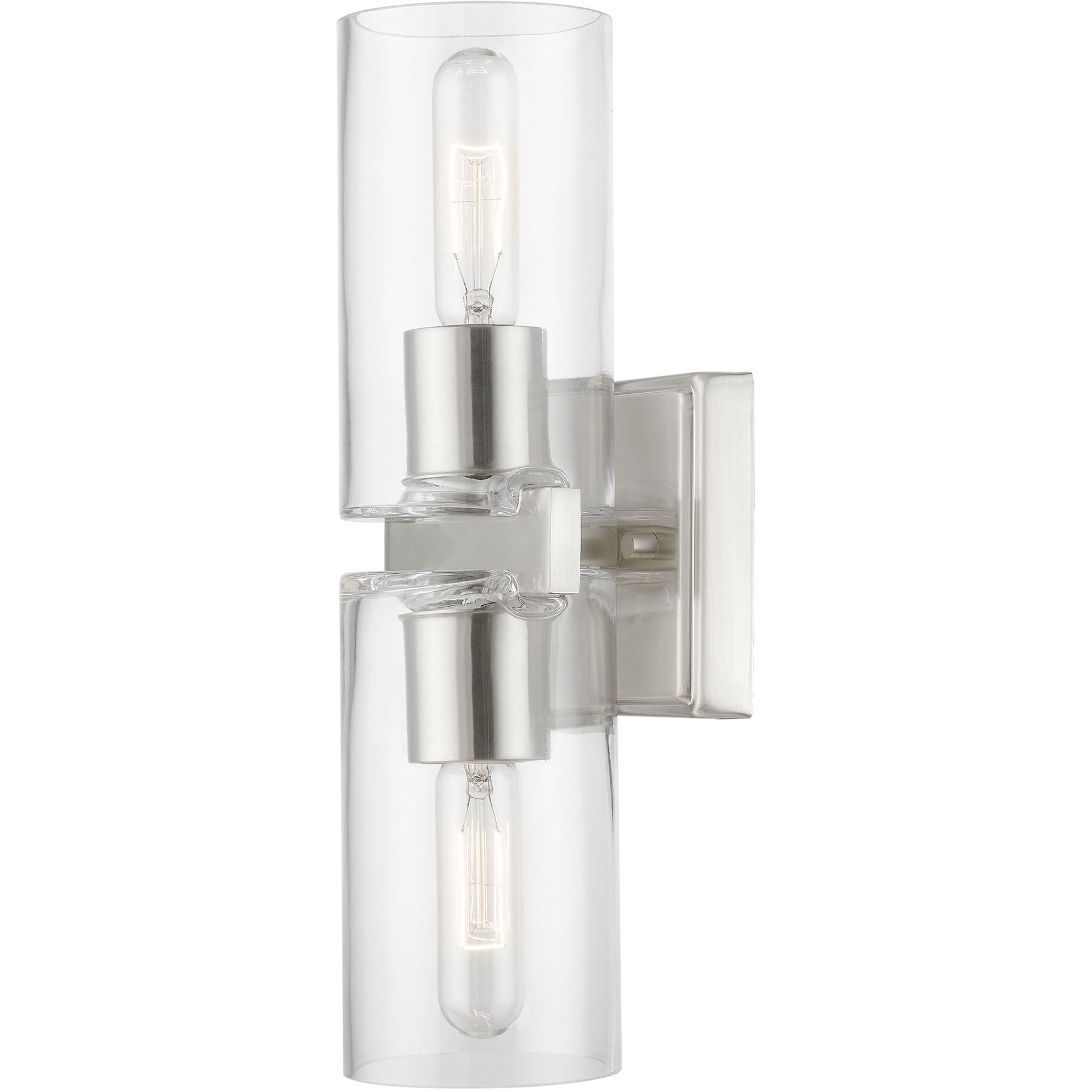 Clarion 2 Light 5 inch Brushed Nickel Vanity Sconce Wall Light