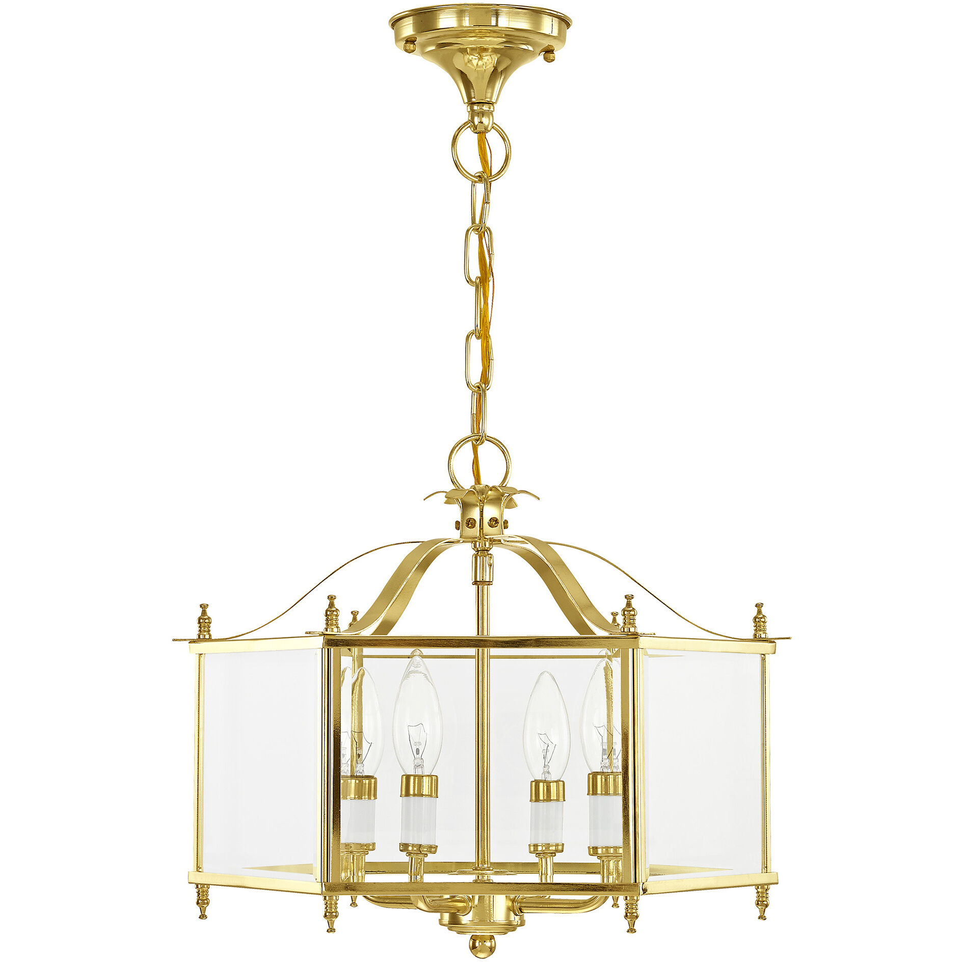 Livingston 4 Light 16 inch Polished Brass Convertible Pendant/Ceiling Mount Ceiling Light