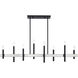 Denmark 8 Light 48 inch Black with Brushed Nickel Accents Linear Chandelier Ceiling Light