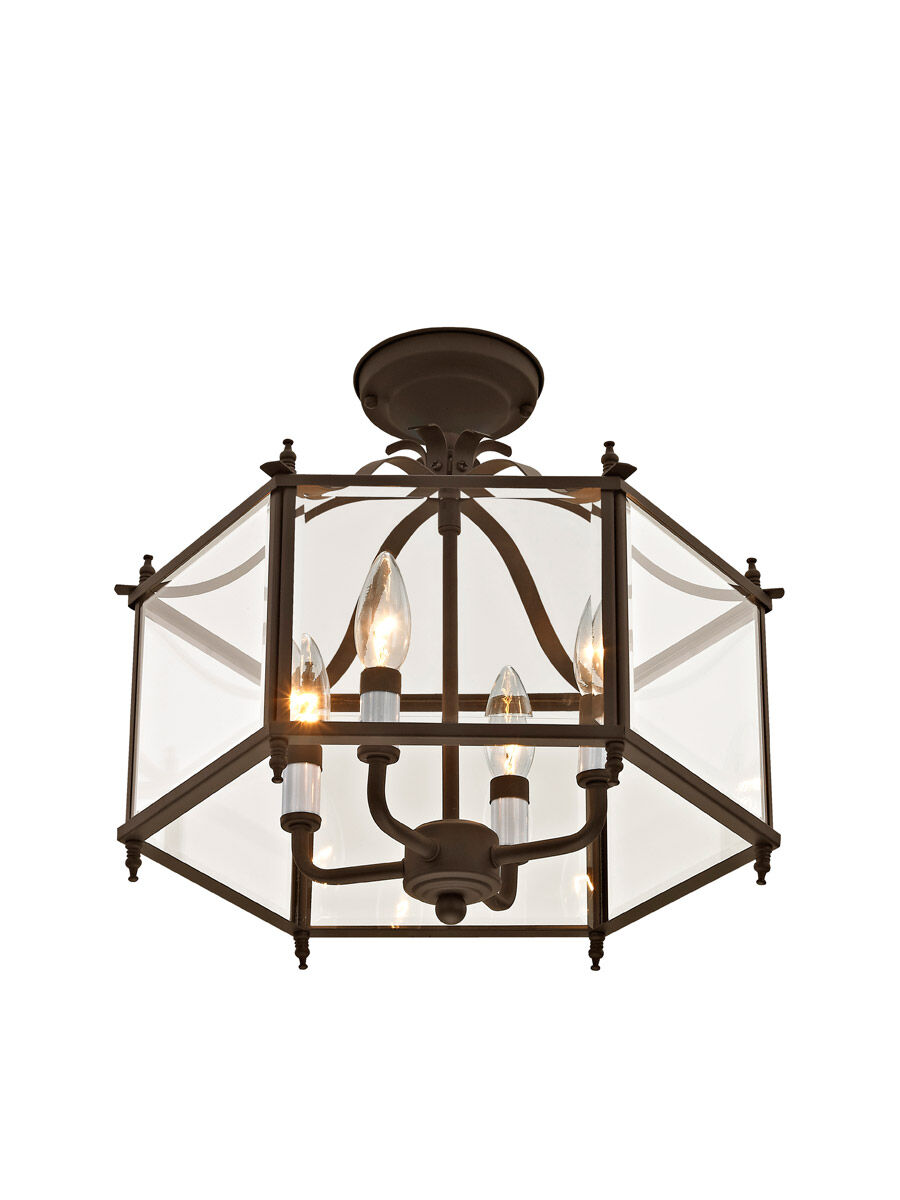Livingston 4 Light 16 inch Bronze Convertible Pendant/Ceiling Mount Ceiling Light