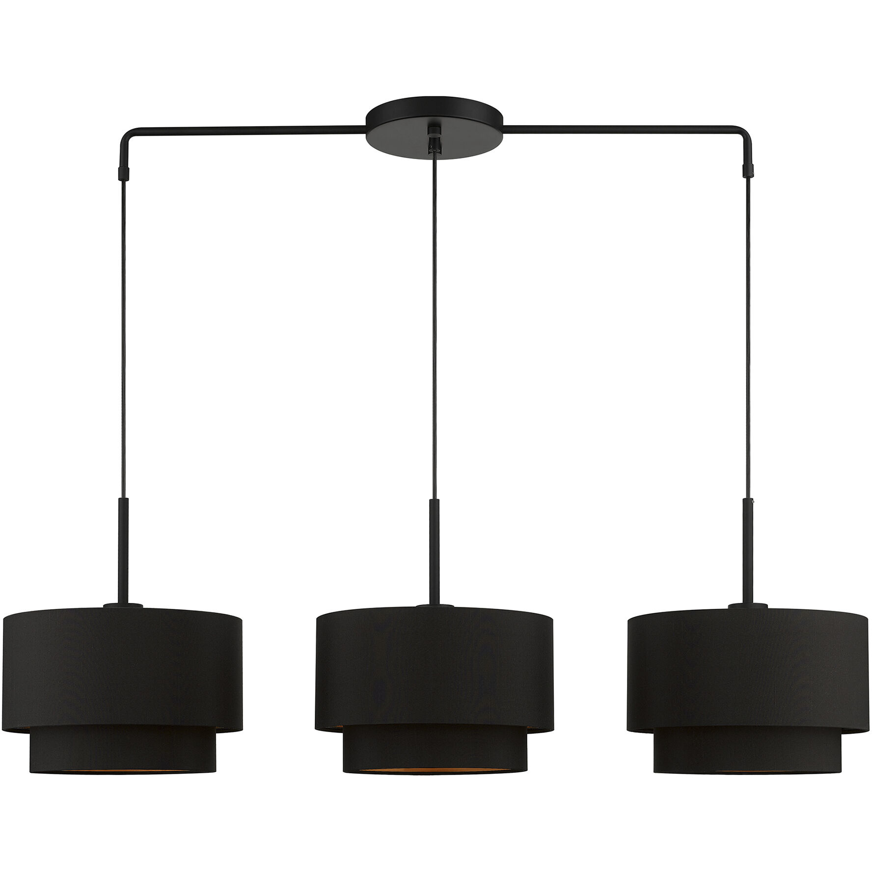 Sentosa 3 Light 49 inch Black Linear Chandelier Ceiling Light, Large