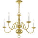 Williamsburgh 5 Light 24 inch Polished Brass Chandelier Ceiling Light