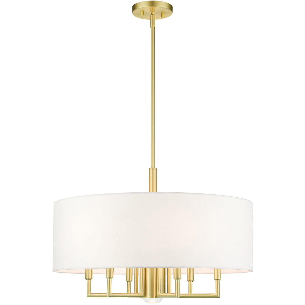 Meridian 7 Light 24 inch Satin Brass Pendant Chandelier Ceiling Light