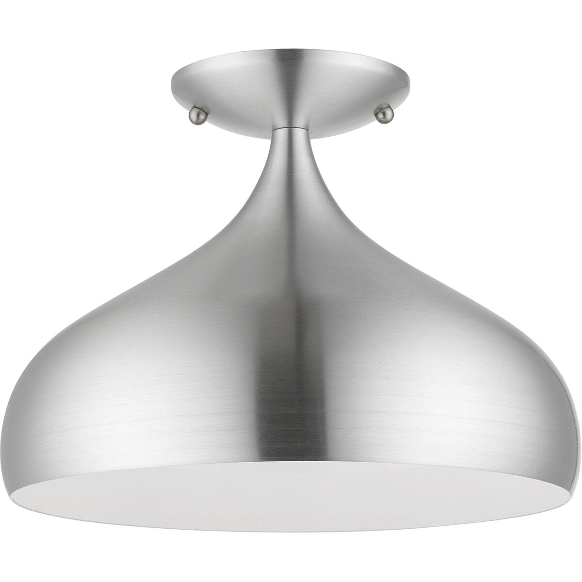 Amador 1 Light 12 inch Brushed Aluminum with Polished Chrome Accents Semi-Flush Mount Ceiling Light