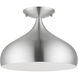 Amador 1 Light 12 inch Brushed Aluminum with Polished Chrome Accents Semi-Flush Mount Ceiling Light