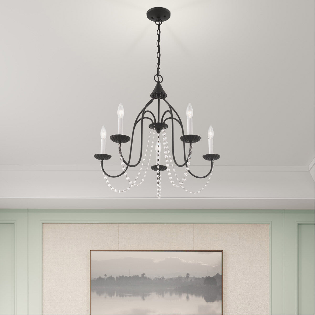 Alessia 5 Light 24 inch Black Chandelier Ceiling Light