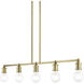 Lansdale 5 Light 40 inch Antique Brass Linear Chandelier Ceiling Light, Large