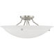 Oasis 4 Light 24 inch Brushed Nickel Semi-Flush Mount Ceiling Light