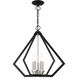 Prism 5 Light 20 inch Black with Brushed Nickel Cluster Chandelier Ceiling Light 