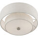 Meridian 2 Light 11 inch Brushed Nickel Semi-Flush Ceiling Light