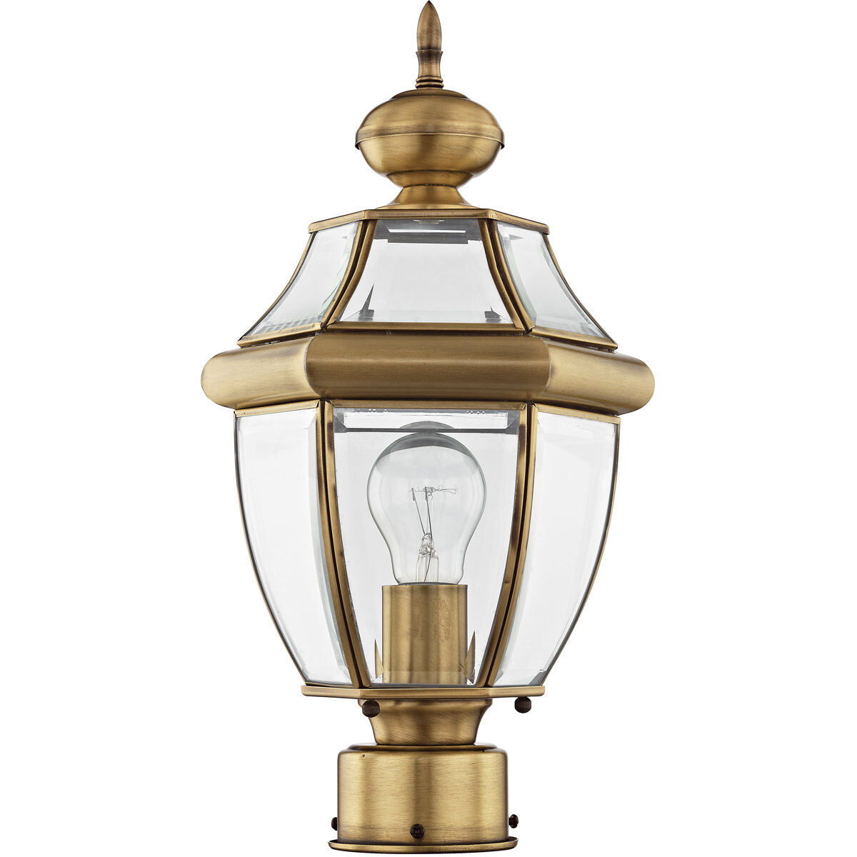 Monterey 1 Light 17 inch Antique Brass Outdoor Post Top Lantern