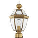 Monterey 1 Light 17 inch Antique Brass Outdoor Post Top Lantern