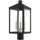 Nyack 3 Light 19.5 inch Black with Brushed Nickel Cluster Medium Outdoor Post Top Lantern