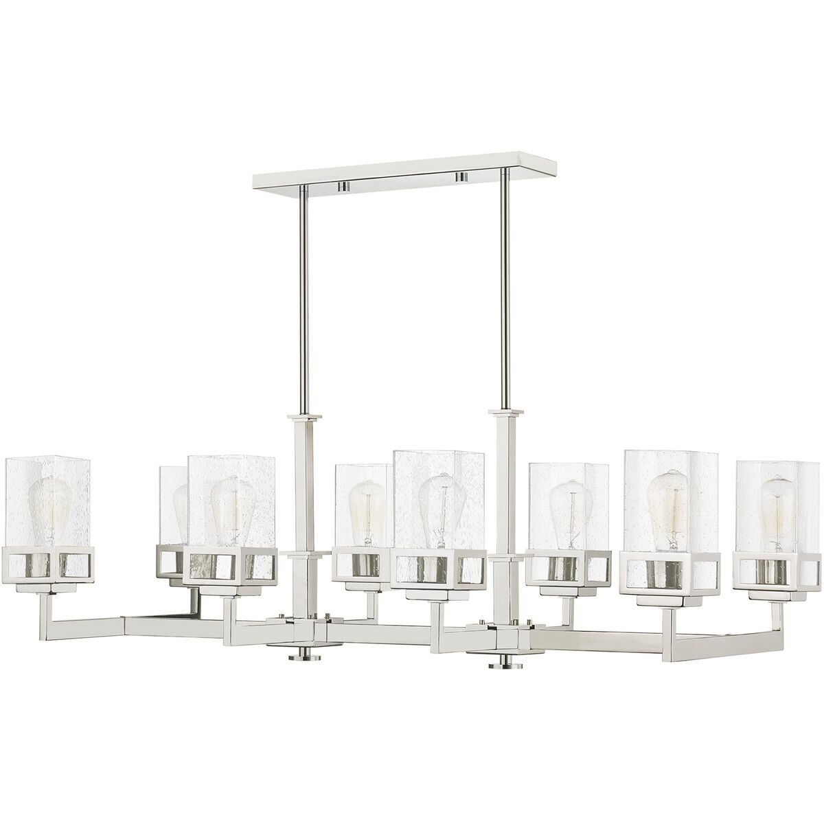 Harding 8 Light 40 inch Polished Chrome Linear Chandelier Ceiling Light