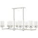 Harding 8 Light 40 inch Polished Chrome Linear Chandelier Ceiling Light