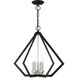 Prism 5 Light 20 inch Black with Brushed Nickel Cluster Chandelier Ceiling Light 