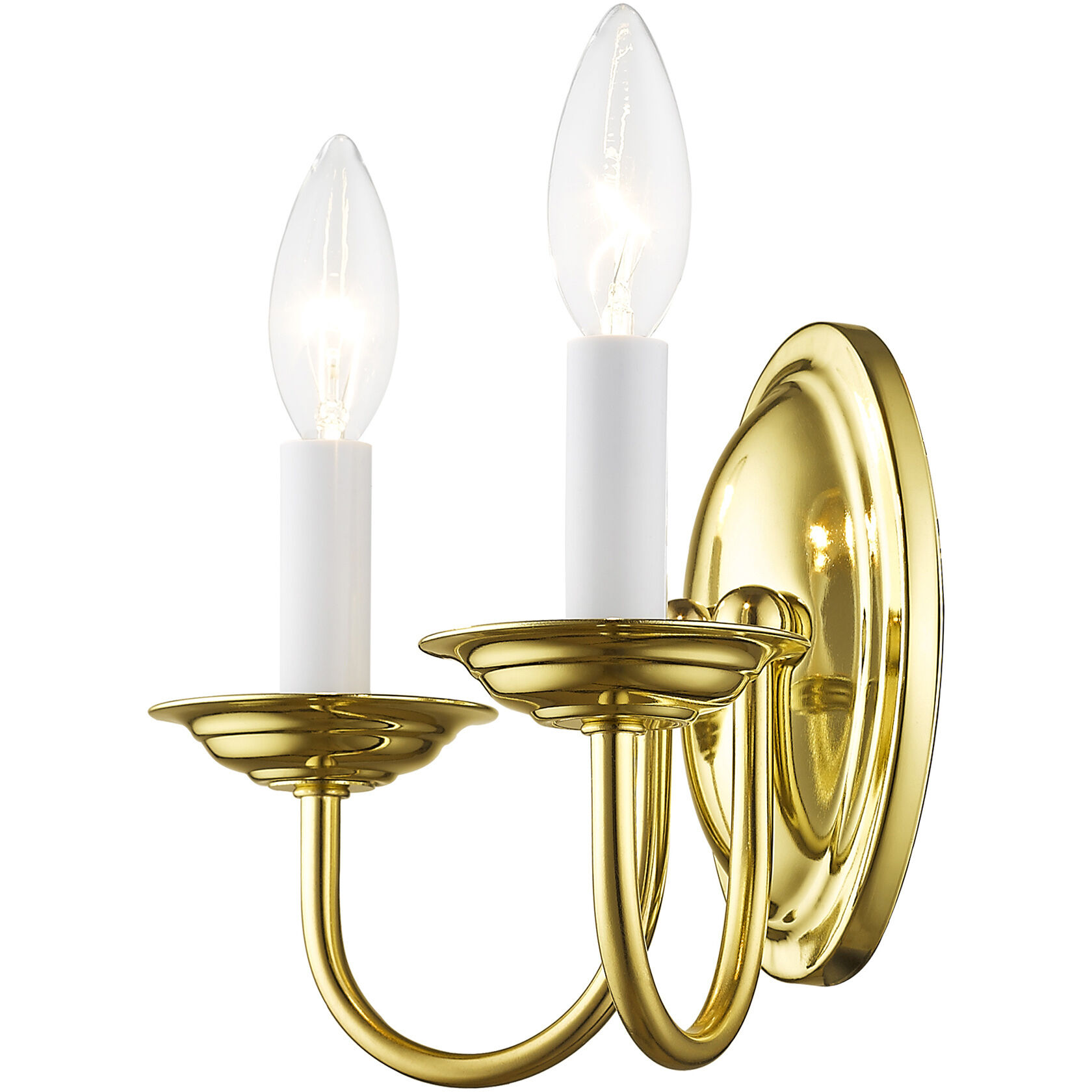 Home Basics 2 Light 10 inch Polished Brass Wall Sconce Wall Light