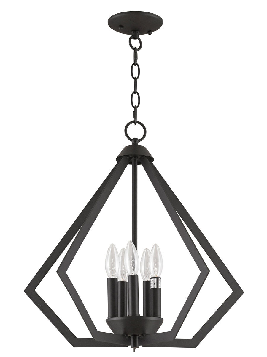 Prism 5 Light 20 inch Bronze Chandelier Ceiling Light