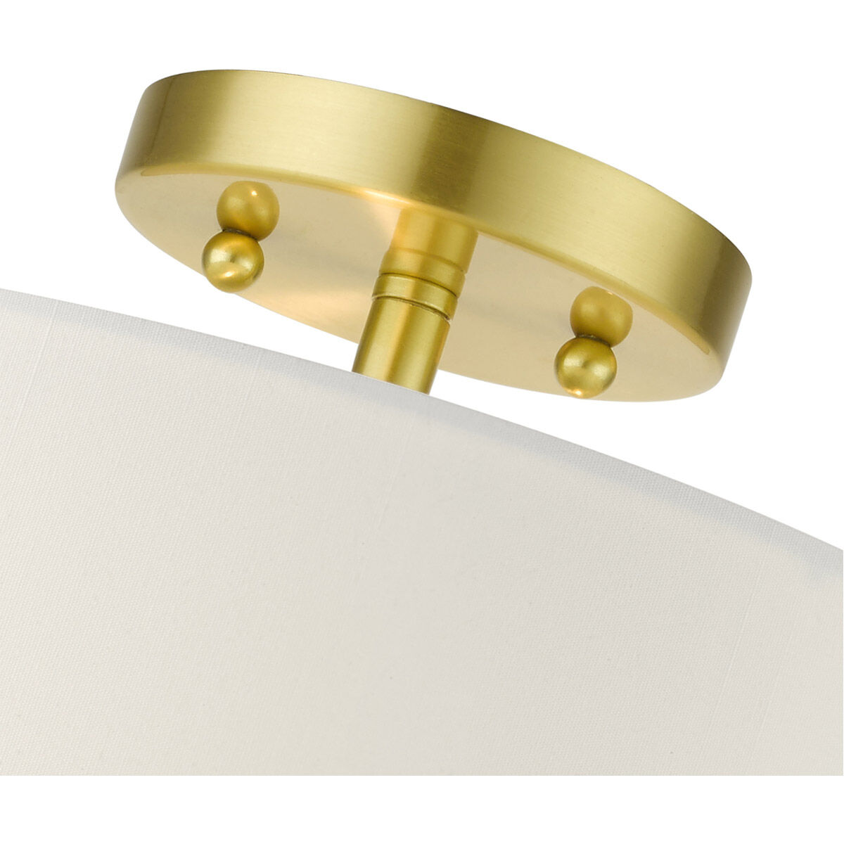 Meridian 2 Light 13 inch Satin Brass Semi Flush Ceiling Light