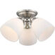 Somerville 3 Light 14 inch Brushed Nickel Semi-Flush Mount Ceiling Light
