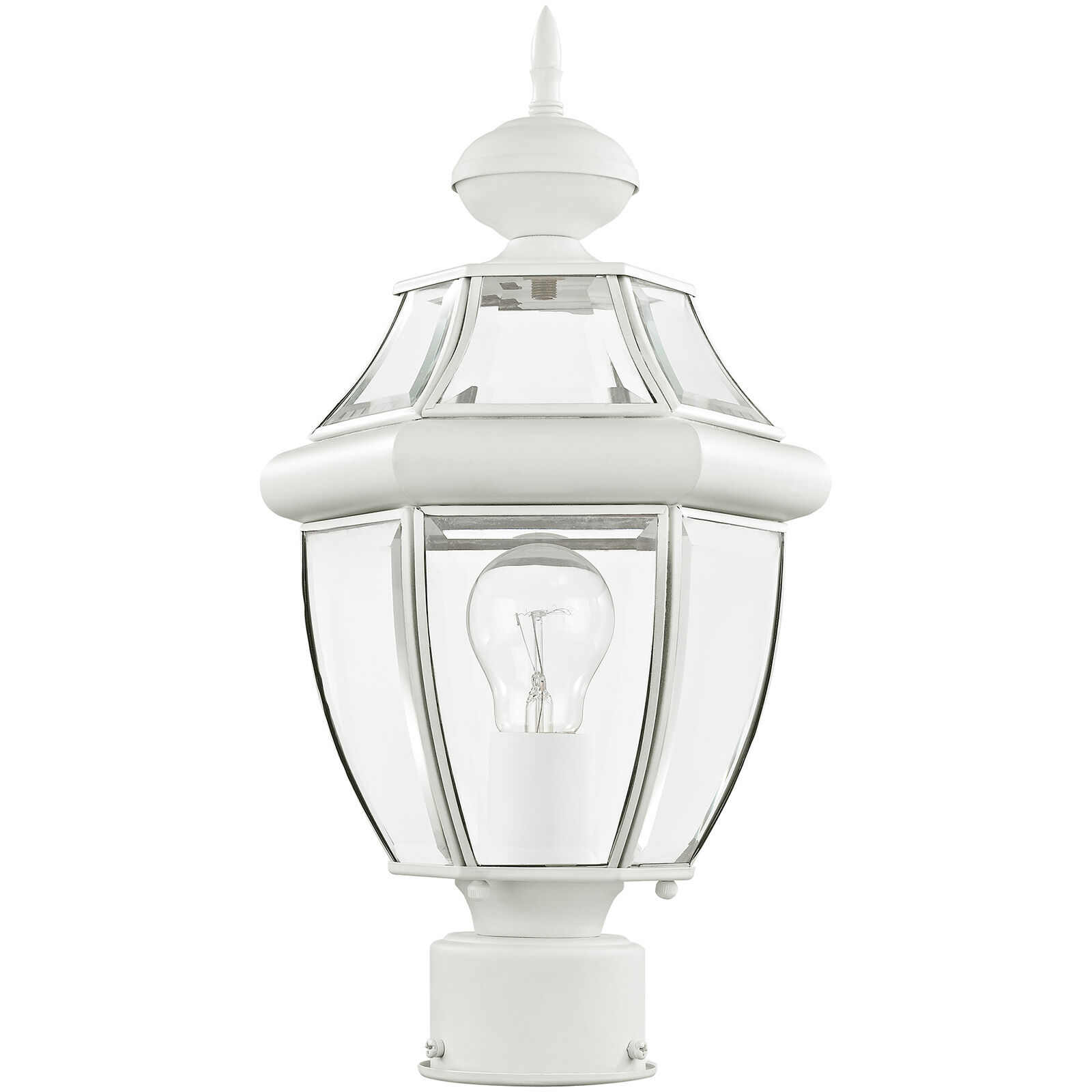 Monterey 1 Light 17 inch White Outdoor Post Top Lantern