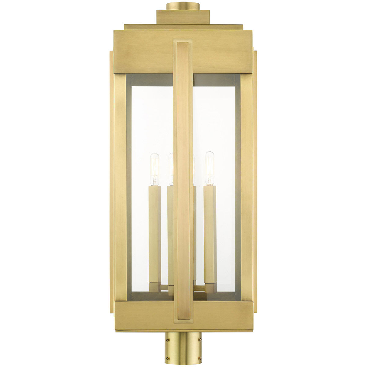 Lexington 4 Light 31 inch Natural Brass Outdoor Post Top Lantern