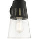 Covington 1 Light 7 inch Black with Soft Gold Finish Accents Outdoor Medium Wall Lantern Wall Light, Medium