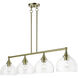 Glendon 4 Light 8.25 inch Antique Brass Large Linear Chandelier Ceiling Light