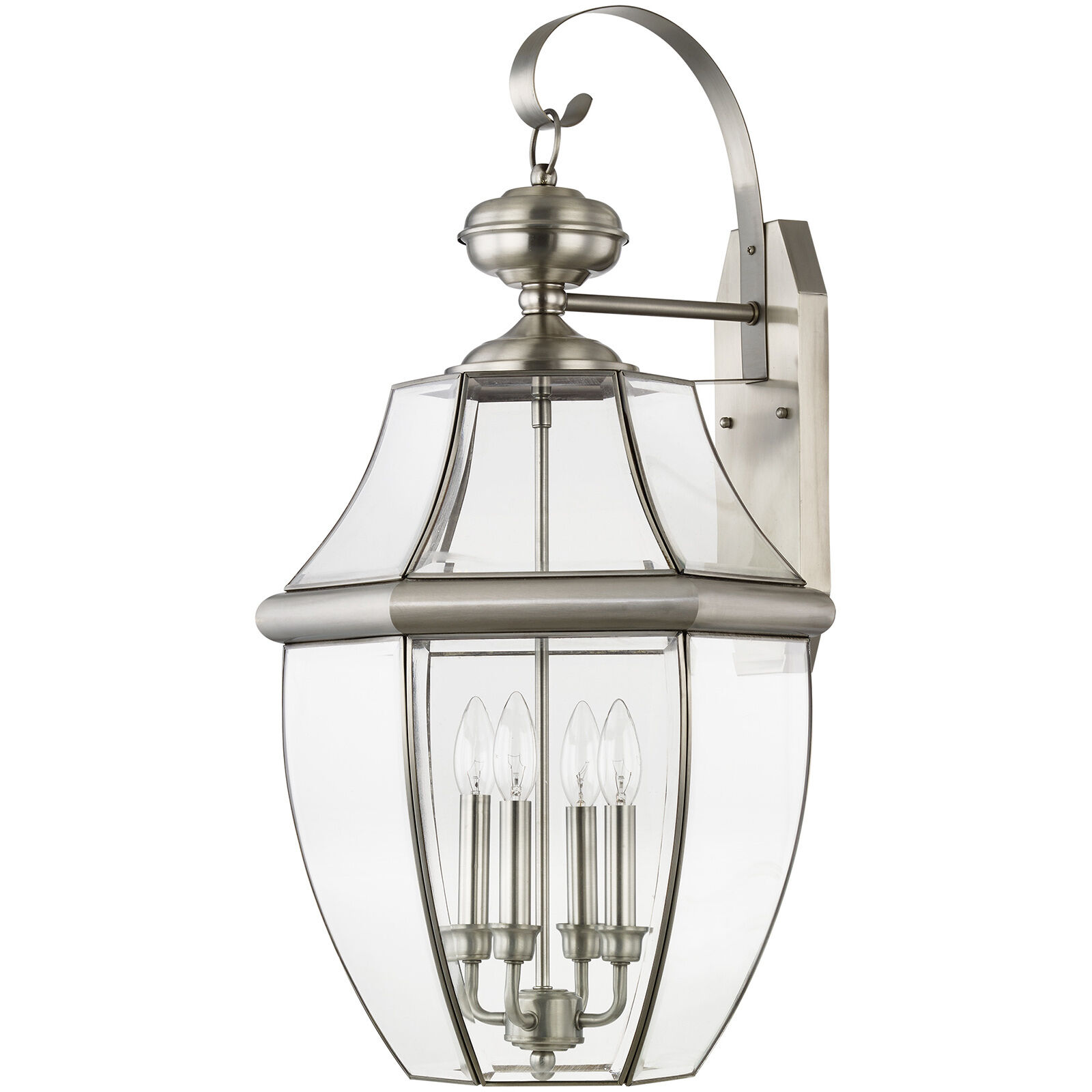 Monterey 4 Light 30 inch Brushed Nickel Outdoor Wall Lantern