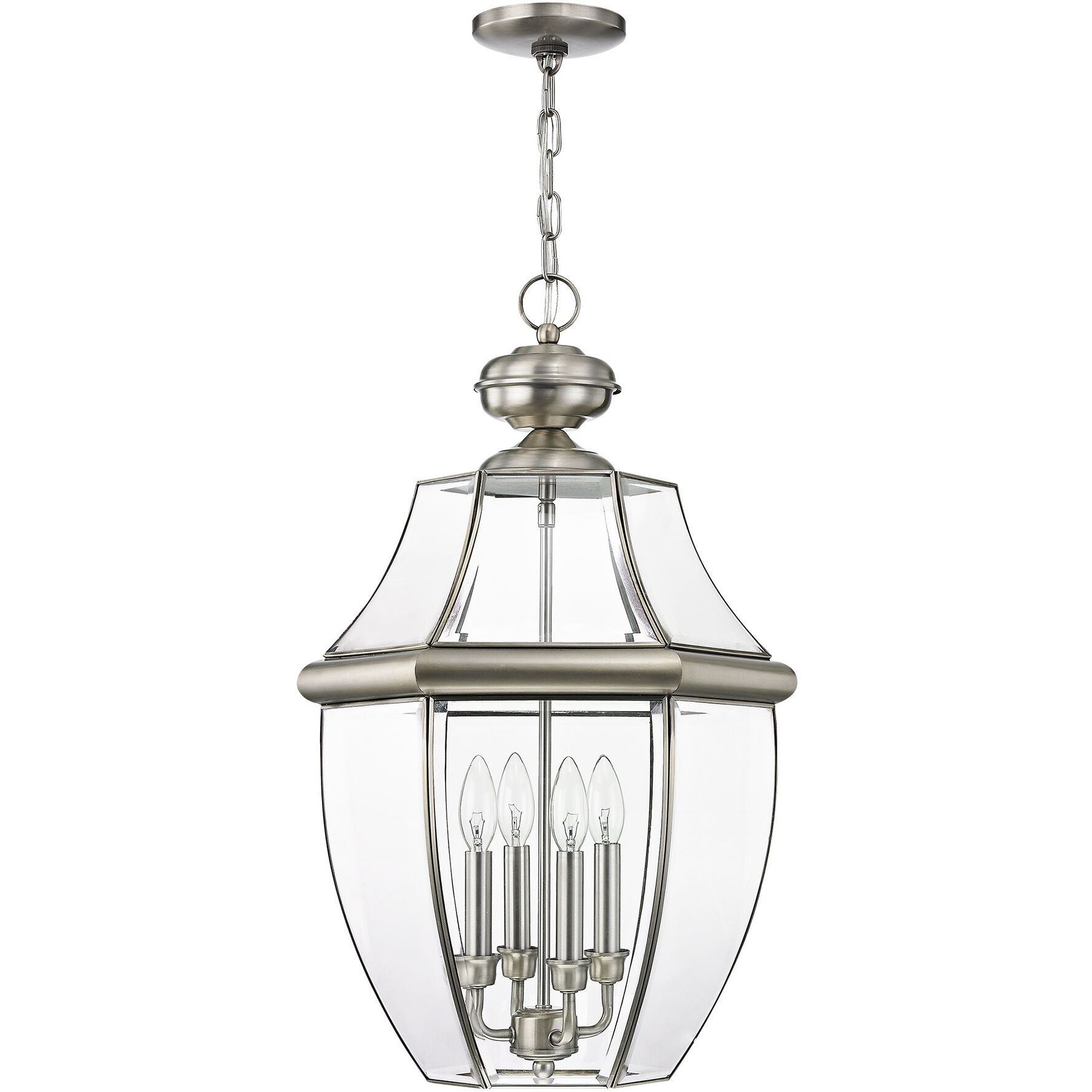 Monterey 4 Light 16 inch Brushed Nickel Outdoor Pendant Lantern