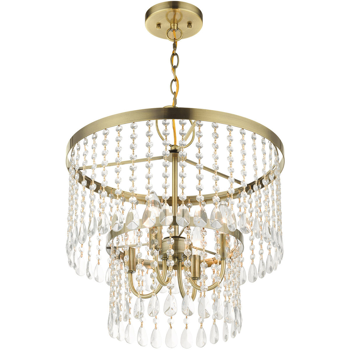 Elizabeth 4 Light 18 inch Antique Brass Pendant Chandelier Ceiling Light