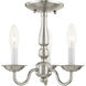 Williamsburgh 3 Light 11 inch Brushed Nickel Convertible Mini Chandelier/Ceiling Mount Ceiling Light