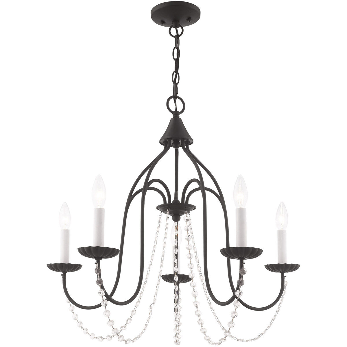 Alessia 5 Light 24 inch Black Chandelier Ceiling Light