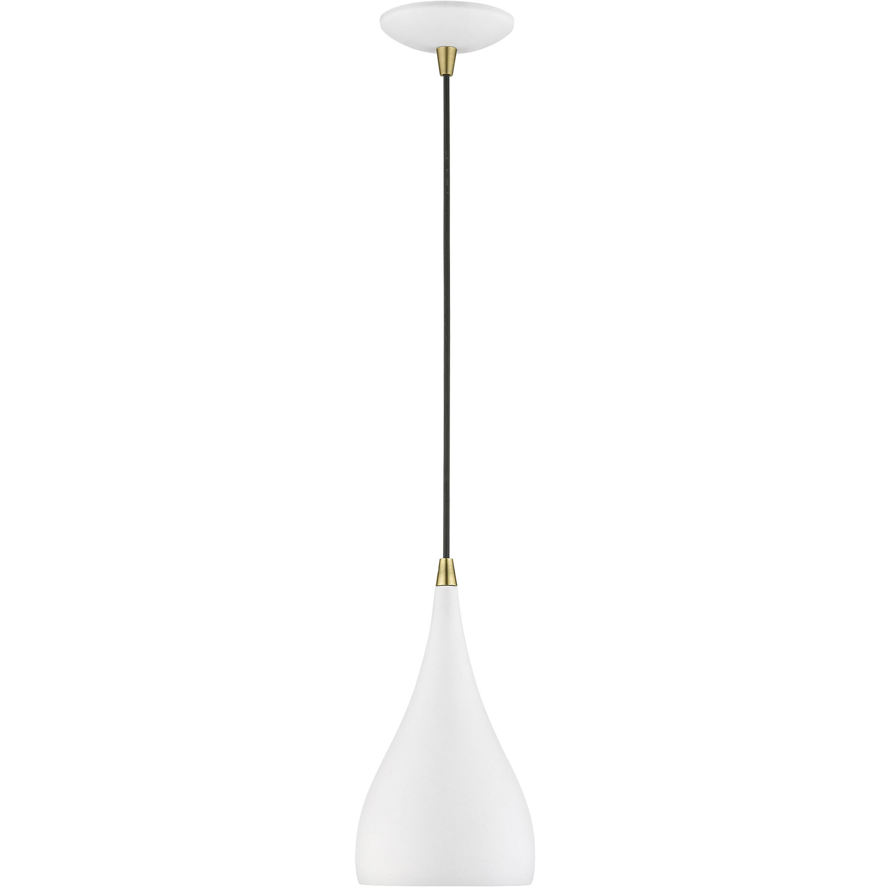 Amador 1 Light 6.25 inch Textured White with Antique Brass Accents Mini Pendant Ceiling Light