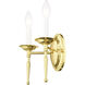 Williamsburgh 2 Light 10 inch Polished Brass Wall Sconce Wall Light