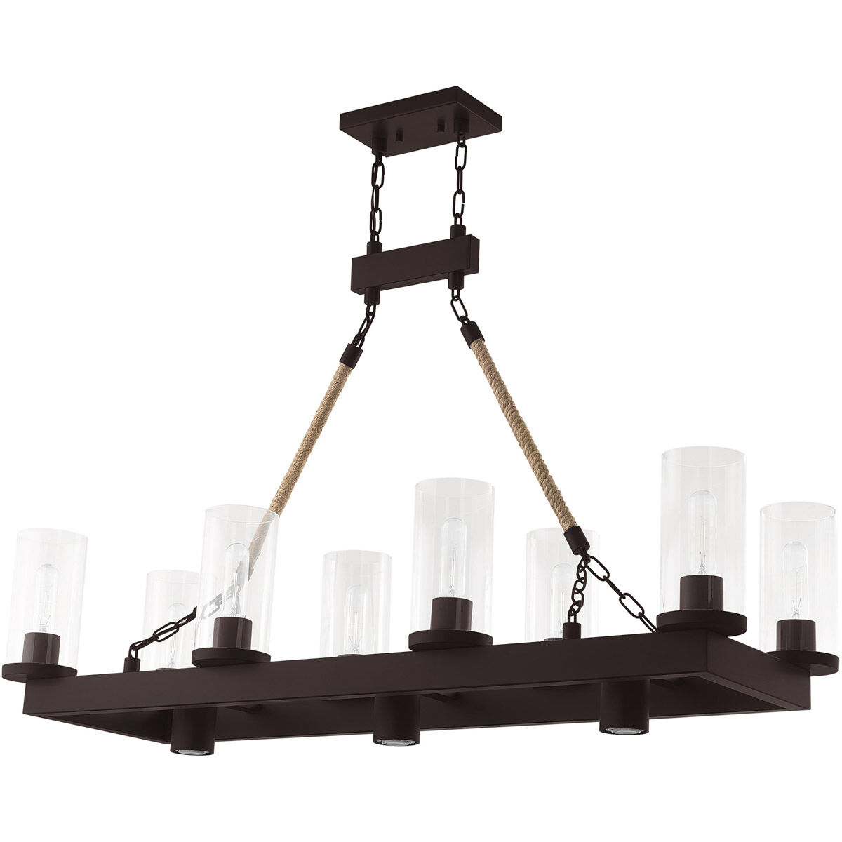 Metuchen 11 Light 44 inch Bronze Linear Chandelier Ceiling Light